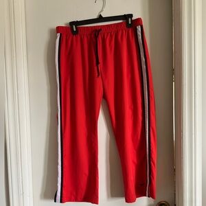 VTG NIKE CROPPED RED TRACK PANTS - SIZE L